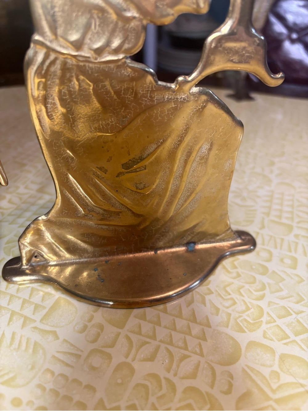 Vintage Brass Angel Pair Candle Holders - Gold Tone - Picture 4 of 8